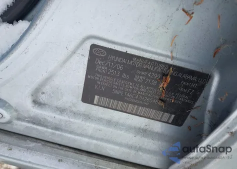 2007 Hyundai Sonata Gls from USA, damaged, VIN 5NPET46C47H265460